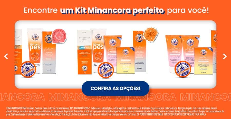 Imagens dos kits Minancora com o seguinte texto "Encontre um kit Minancora perfeito para você!"